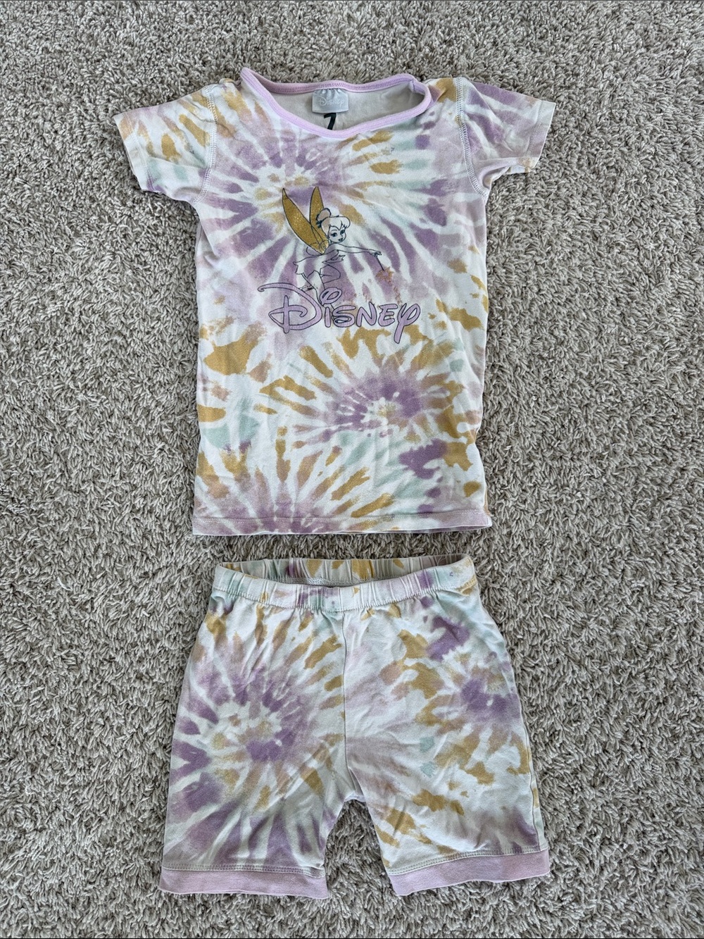 Disney Cotton On Tie-Dye Tinker Bell Short Pajama Set
